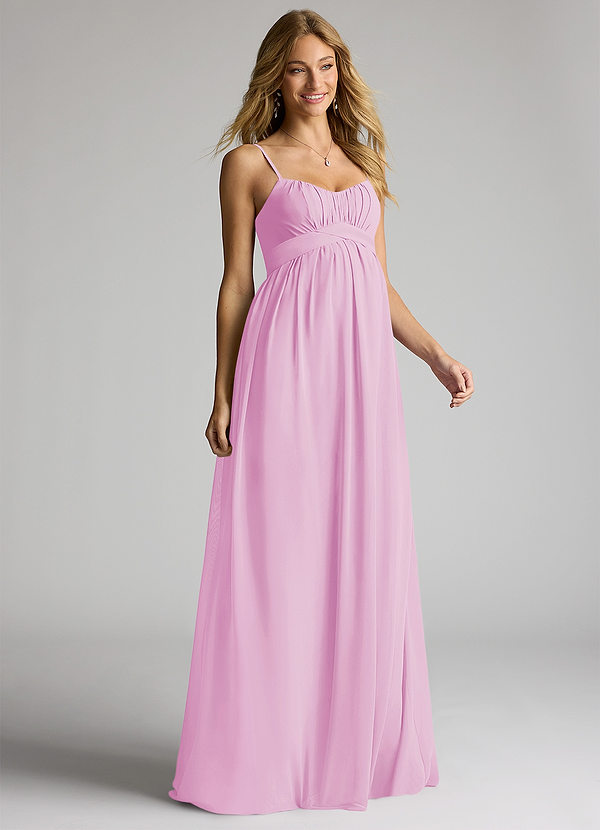 Azazie Llana Maternity Bridesmaid Dresses A-Line Chiffon Floor-Length Dress image1