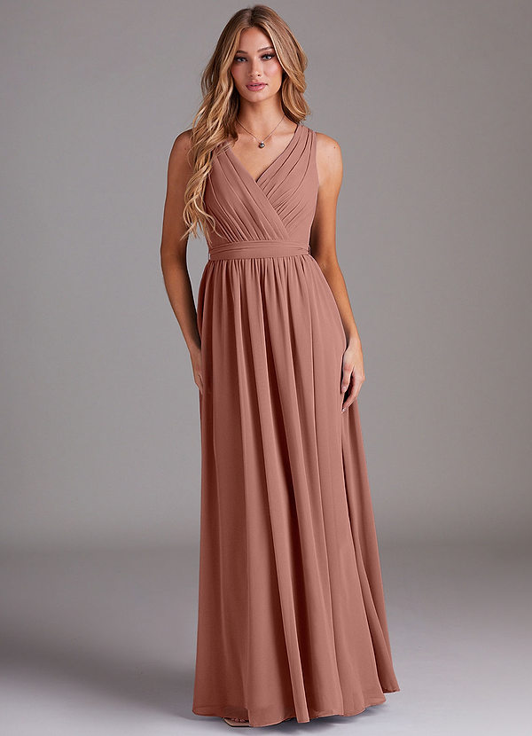 Azazie Kingsley Bridesmaid Dresses Cedar Rose A-Line Lace Chiffon Dress image1