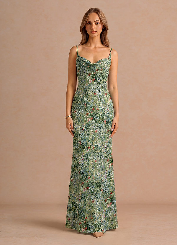 Robe Maxi Vert Floral Aimee image1