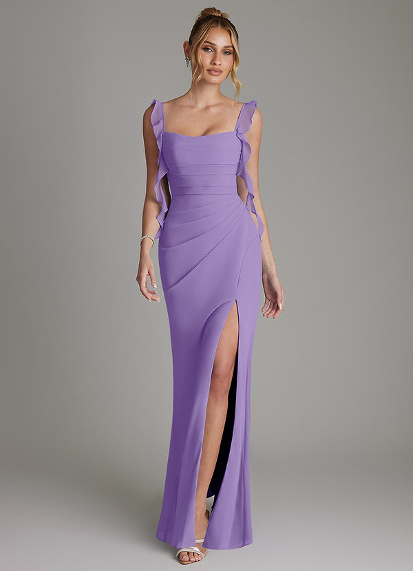 Azazie Jessamine Bruidsmeisjes Jurken Jurk van Chiffon met Zeemeermin Korset Tahiti image1