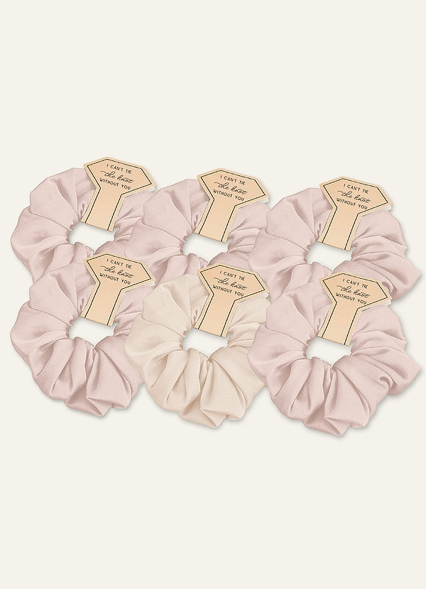 front Matching Color Mixed Color Bridesmaid Stretch Satin Over Size Scrunchie Set
