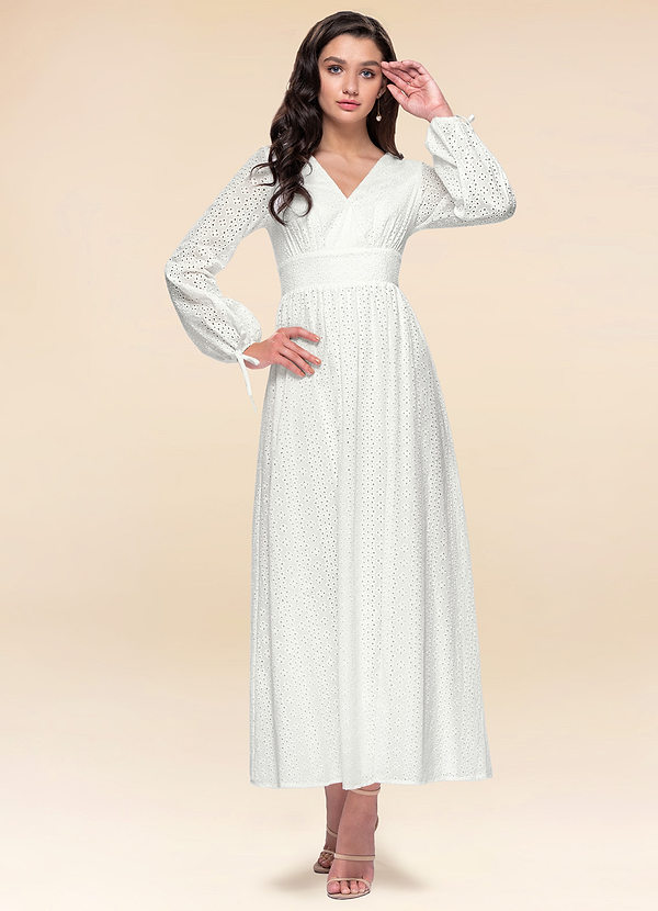 Chic White Long Sleeve Maxi Dress Dresses Azazie