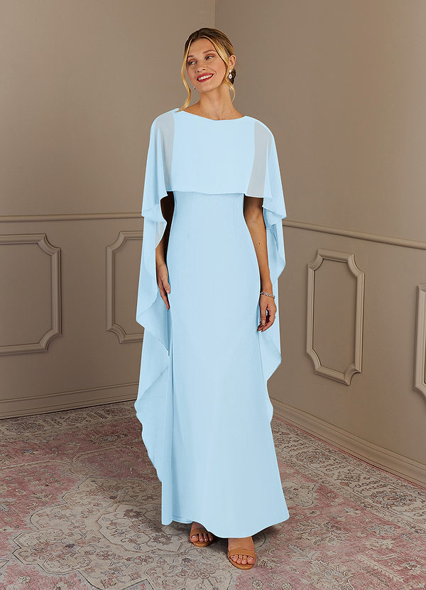 Azazie Dion Mother of the Bride Dresses Sky Blue Sheath Scoop Stretch Crepe Dress image1