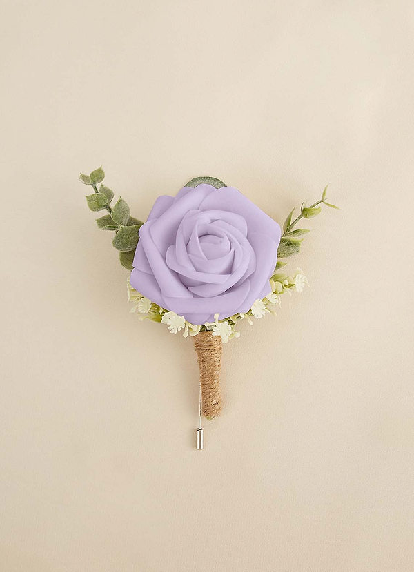front Single Rose and Ecalyptus Boutonniere