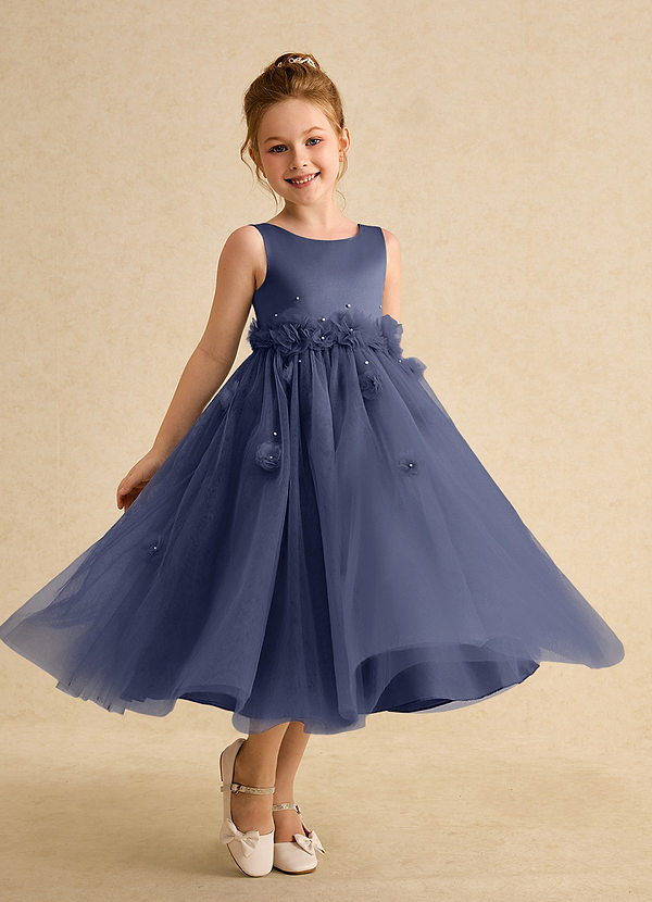Azazie Lux Flower Girl Dresses Stormy A-Line Beaded Tulle Dress image1