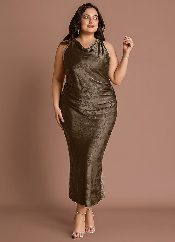 Elena Coffee Brown Maxi Dress image1