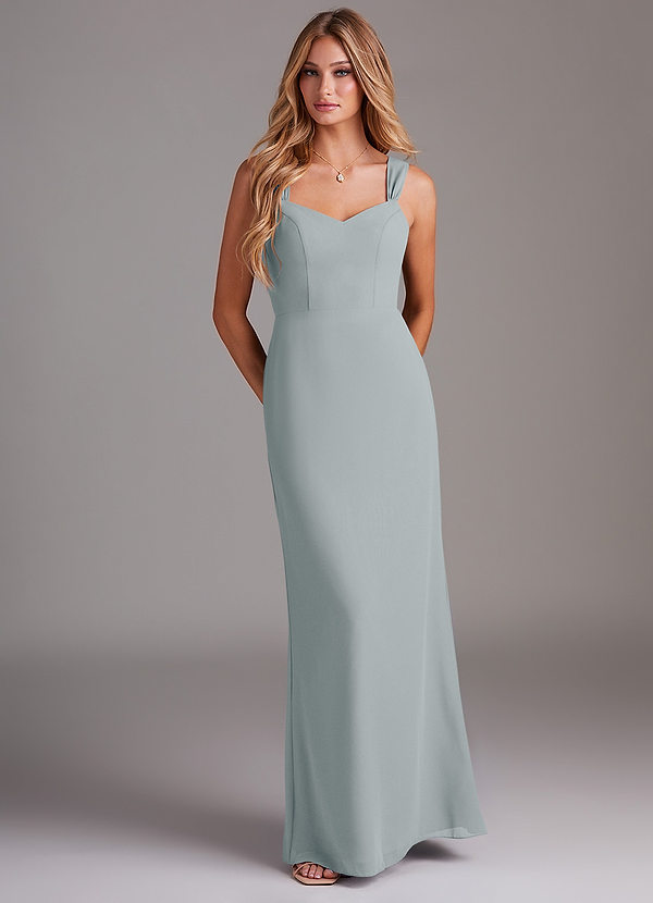 Azazie Denice Vestidos de dama de honor Vestido de Gris Delfín de Gasa de Recto con Plisado image1