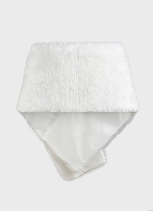 back Oversized Fluffy Faux Fur Cape Wrap