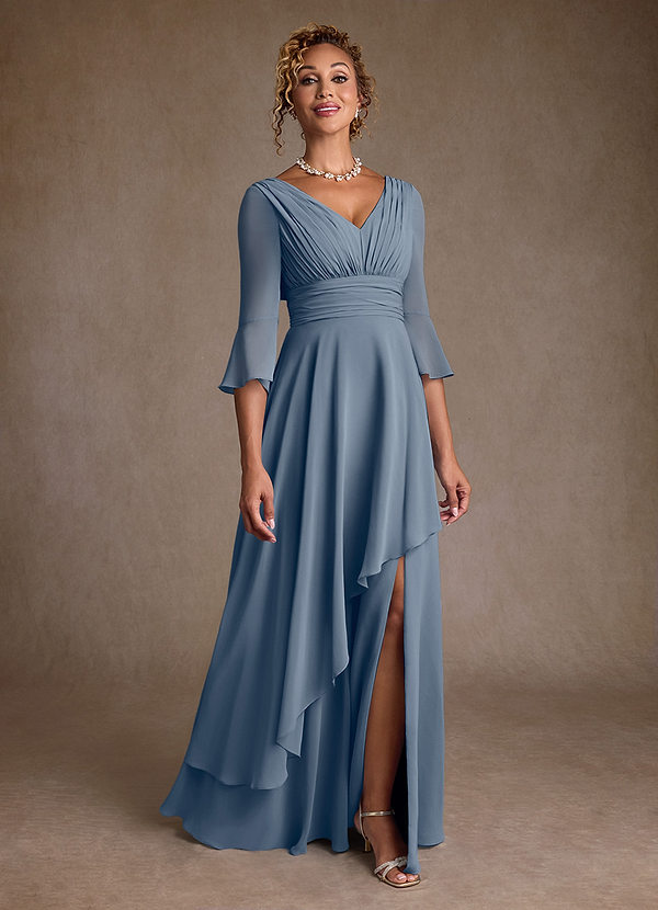 Azazie Eire Abiti da Mamma Sposa Abito A-Line in Chiffon Plissettato Crepuscolo image1