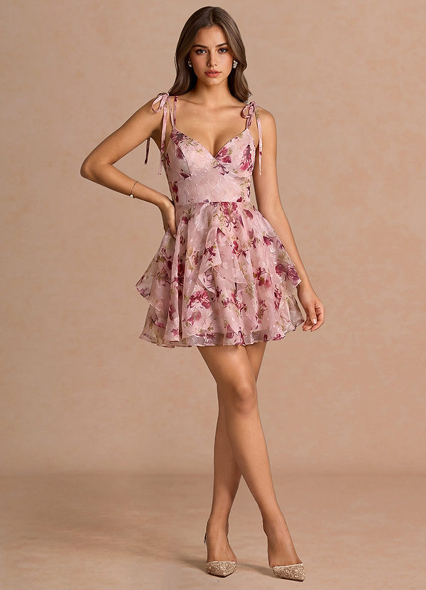 Harmony Mauve Floral Mini Dress image1