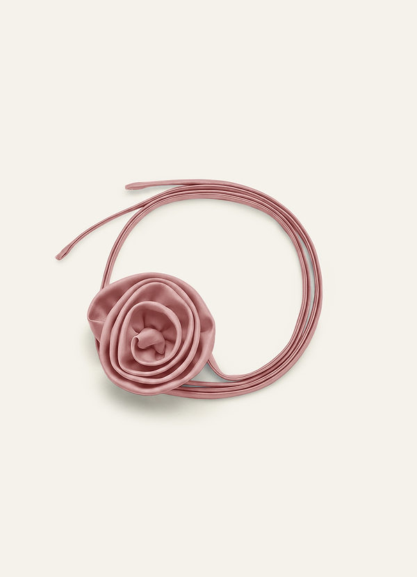 front Chouchou rose en satin extensible assorti