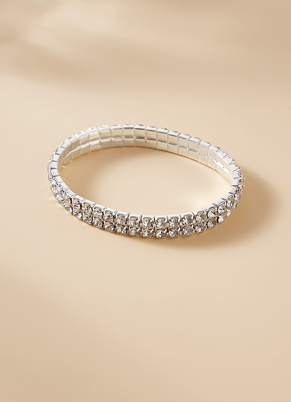 front Double Layer Stretch Rhinestone Bracelet