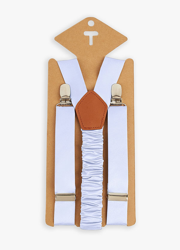 front Matching Color Boy's Matte Satin Suspenders