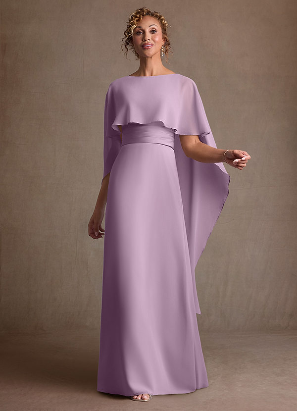 Azazie Marilla Mother of the Brides Dresses Wisteria A-Line Pleated Chiffon Dress image1