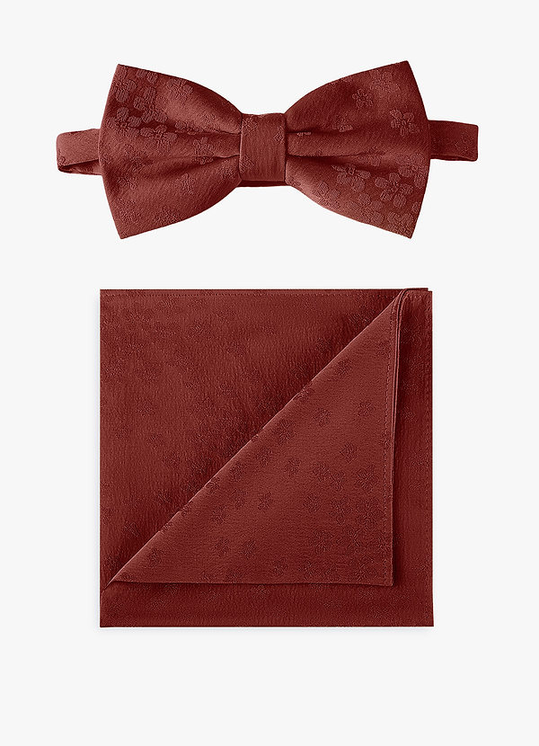 front Ensemble nœud papillon et pochette de costume en jacquard
