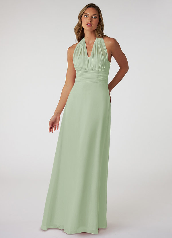Azazie Fifi Bridesmaid Dresses Dusty Sage A-Line Strapless Chiffon Convertible Dress image1