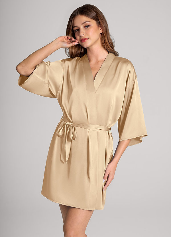 front Champagne Classic Satin Robe