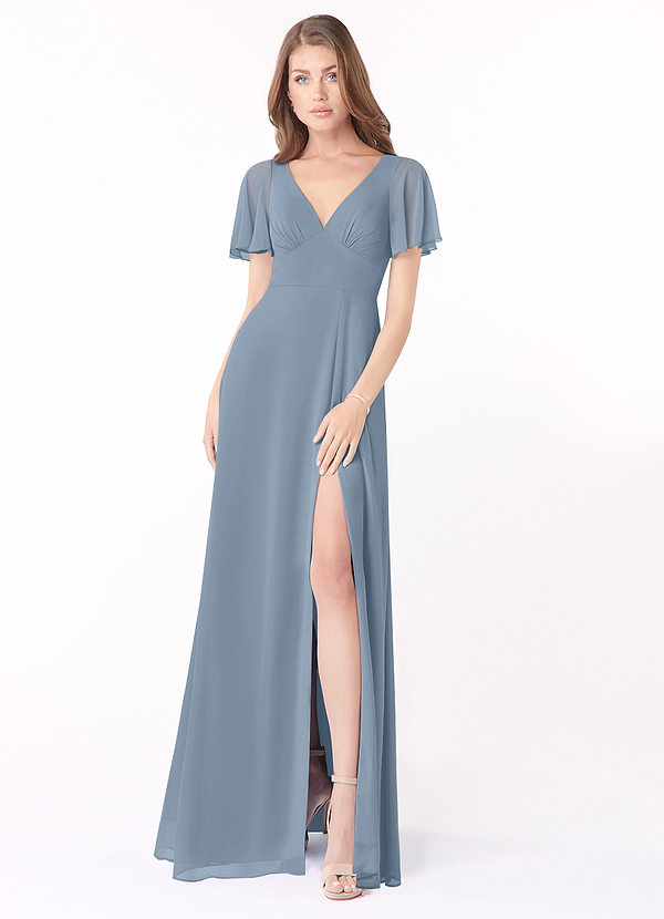 Azazie Kimber Dusty Blue Bridesmaid Dresses | Azazie