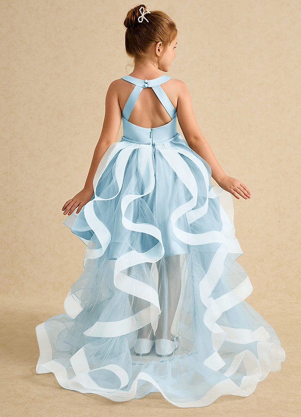 Azazie Julietta Flower Girl Dresses Sky Blue Ball-Gown Convertible Tulle Dress image1