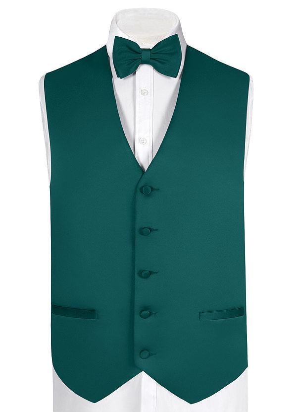 front Matte Satin Vest and Bow Tie Set