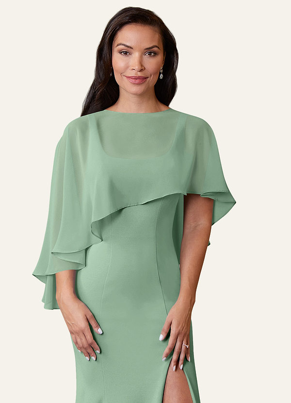front Azazie Matching Color Wren Chiffon Wrap