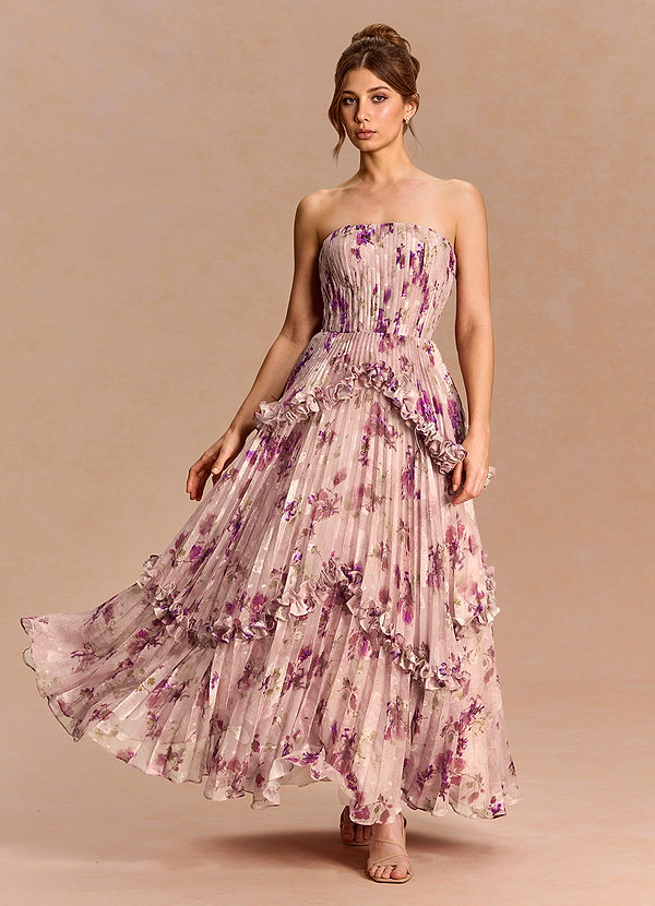 Freja Mauve Floral Maxi Dress image1