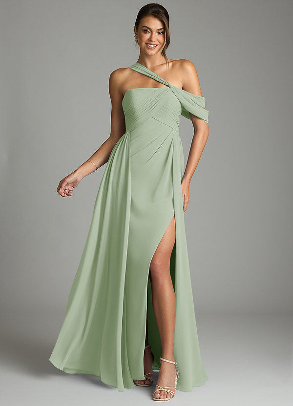 Azazie Kassandra Dusty Sage Chiffon Bridesmaid Dresses | Azazie
