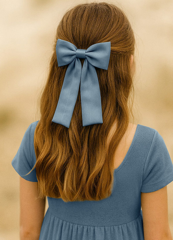 Girls Satin Bow Hair Clip Set front