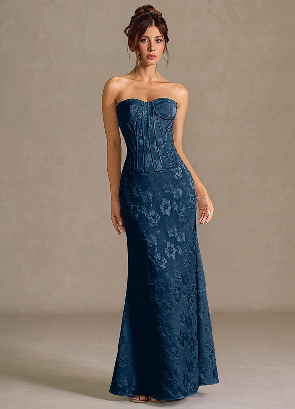 Mireya Navy Corset Two-Piece Prom Dress image1
