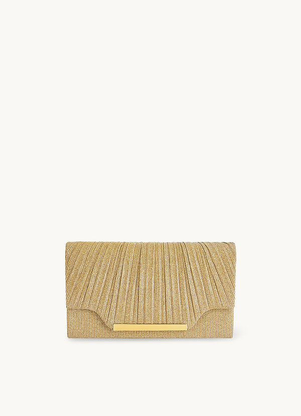 front Glitter Pleated Flap Clutch