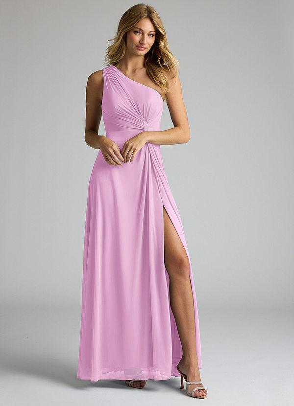 Brooke A-Line One Shoulder Mesh Dress
