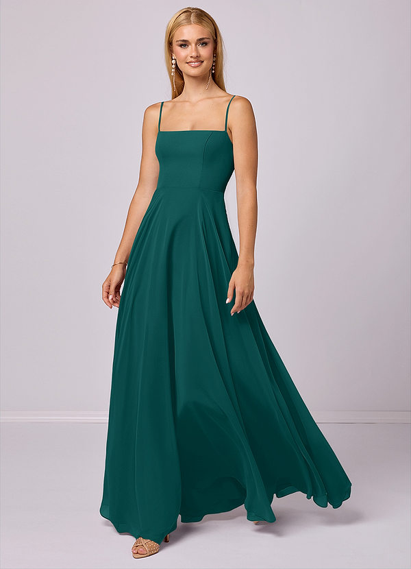 Barbie ♥ Azazie Bridesmaid Dresses Peacock A-Line Chiffon Dress image1