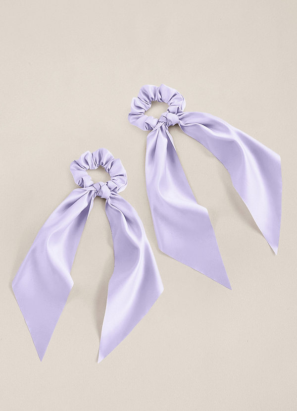 front Matching Color Matte Satin Hair Scarf Scrunchie Set