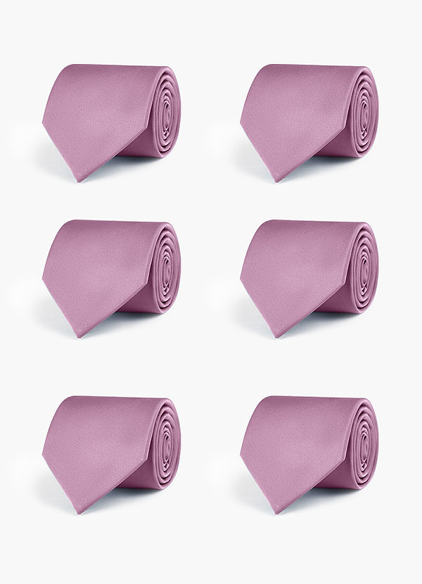 front Stretch Satin Matching Groomsmen Tie Set – 6 Pieces
