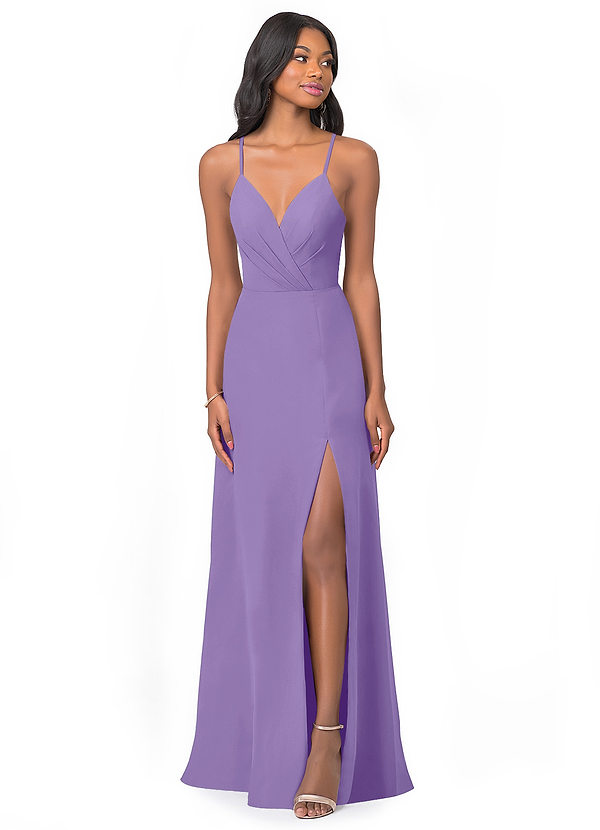 Azazie Everleigh Abiti da Damigella Abito A-Line in Chiffon con Scollo a Cuore a Pieghe Tahiti image1