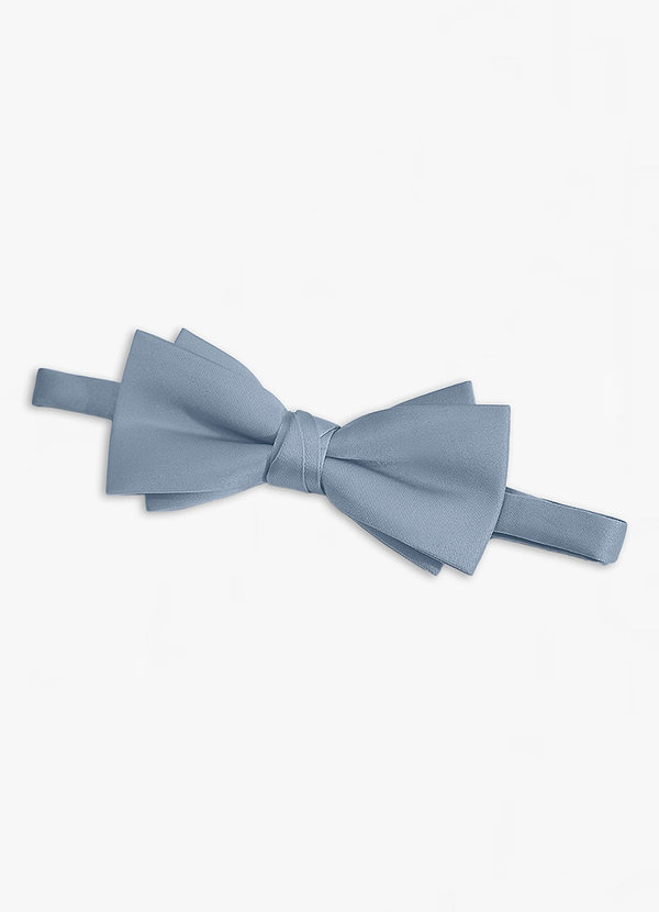 front Matte Satin Dress Pre-Tied Bow Tie