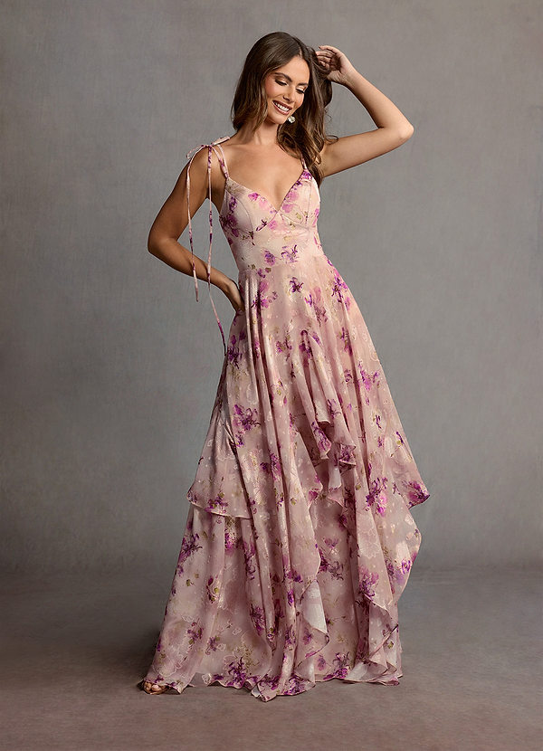 Harmony Mauve Floral Maxi Dress image1