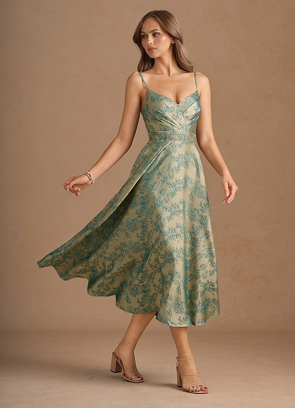 Katriel Platinum Teal Midi Dress image1
