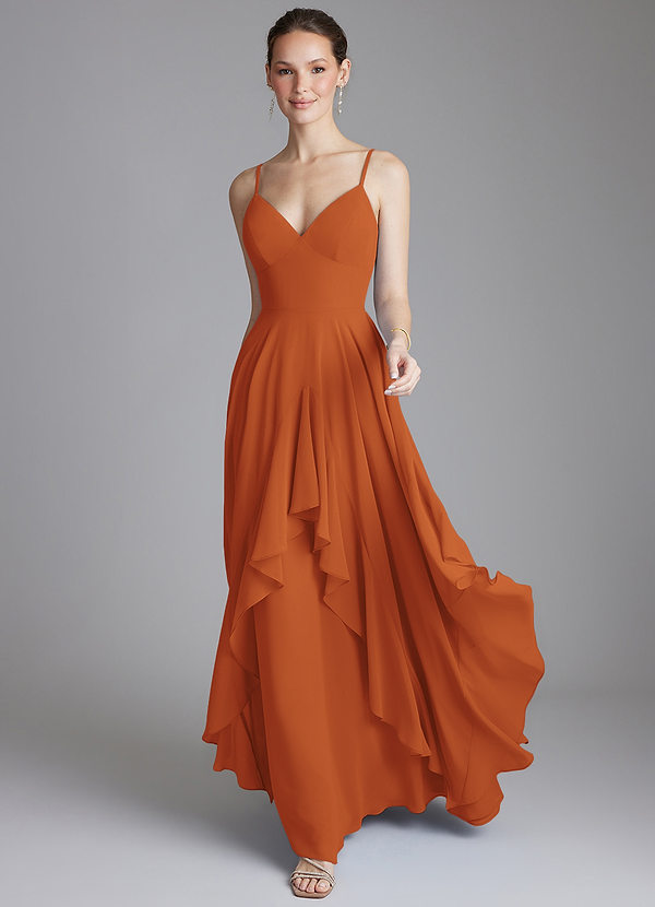 Azazie Zaina Brautjungfernkleider A-Linie Chiffon Kleid Kanel image1