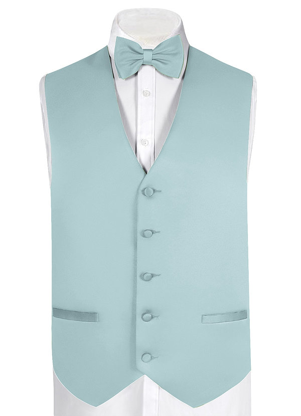 front Matte Satin Vest and Bow Tie Set