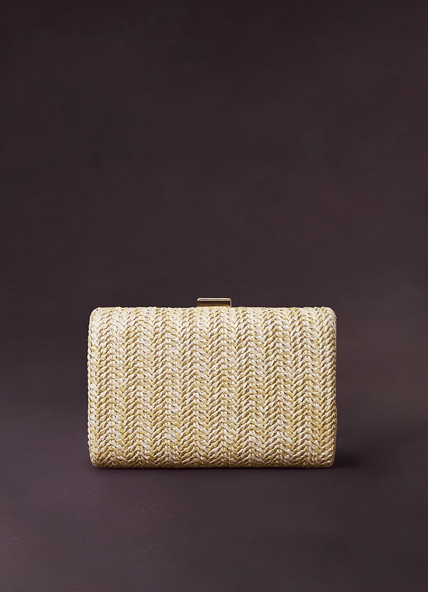Sand Straw Square Clutch Bag Azazie