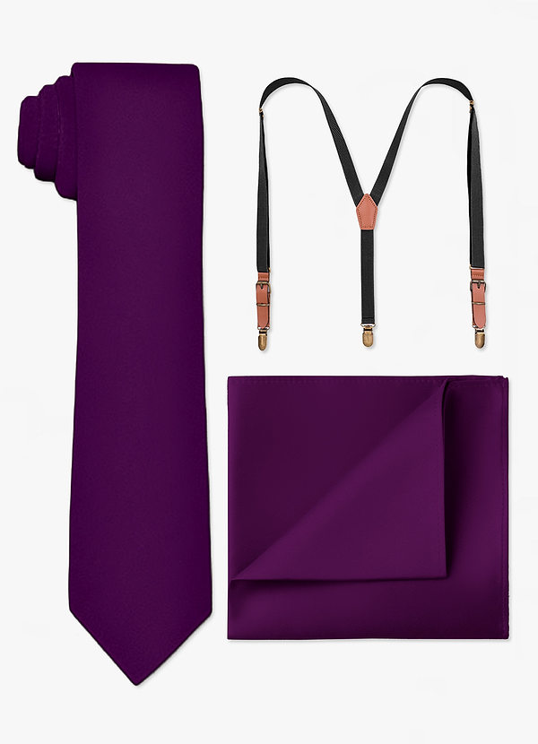 front Matchande Tie & Pocket Square & Suspenders Set