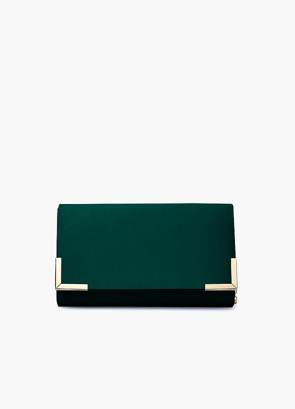 front Farblich passende Clutch aus mattem Satin im Envelope-Stil