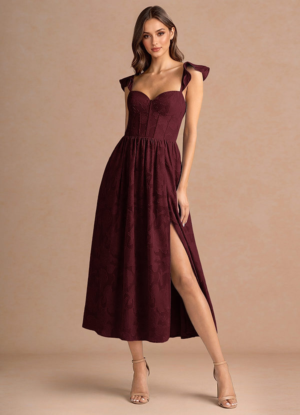 Denisse Wine Midi Dress image1