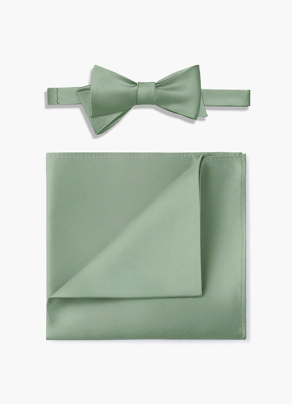 front Matte Satin Self-tie Bow Tie & Pocket Square Set