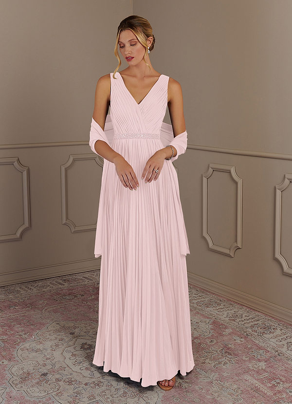 Azazie Kris Mother of the Bride Dresses A-Line Sequins Chiffon Floor-Length Dress image1