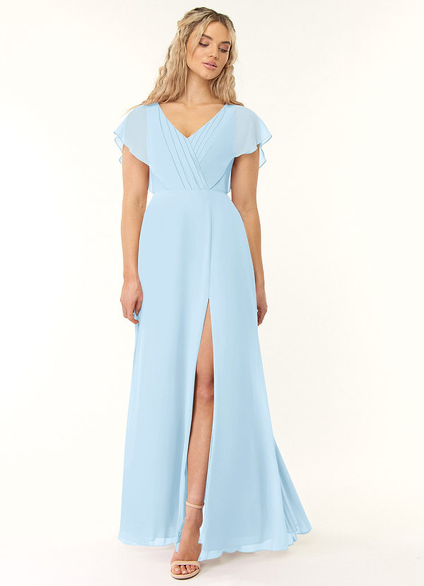 Rylee A-Line Pleated Chiffon Dress