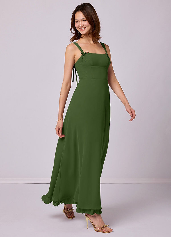 Barbie ♥ Azazie Bridesmaid Dresses A-Line Pleated Chiffon Ankle-Length Dress image1