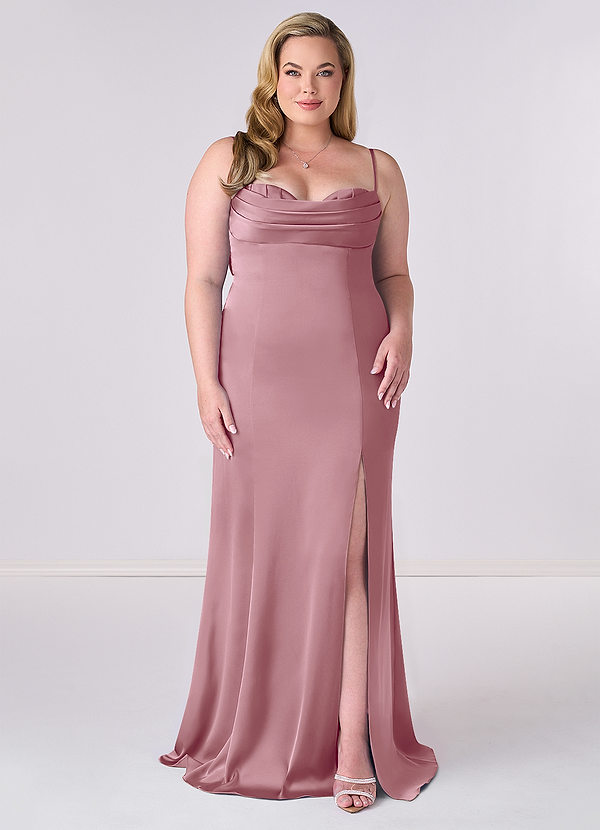 Barbie ♥ Azazie Suknie dla druhen Syrena Gorset Satyna elastyczna Do ziemi Sukienka image1