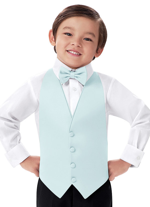 front Kamizelka z matowej satyny dla chłopców